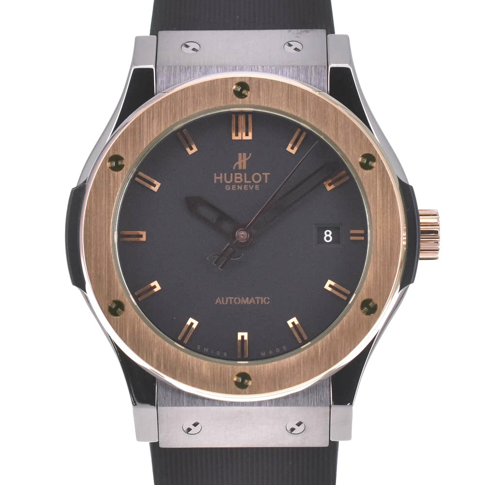 with paper HUBLOT Classic fusion 542.NO.1180.RX Titanium Gold black Dial Automatic Men's
 Watch P#140822