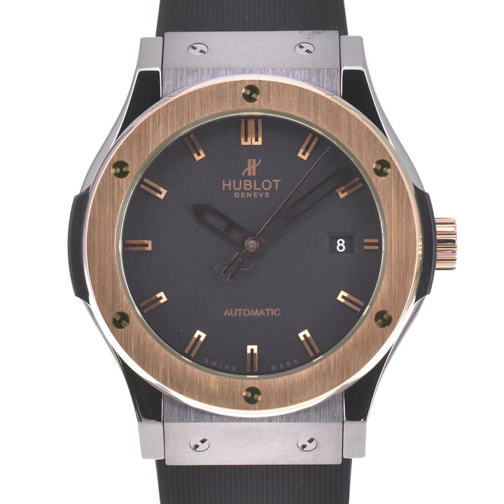 with paper HUBLOT Classic fusion 542.NO.1180.RX Titanium Gold black Dial Automatic Men's
 Watch P#140822