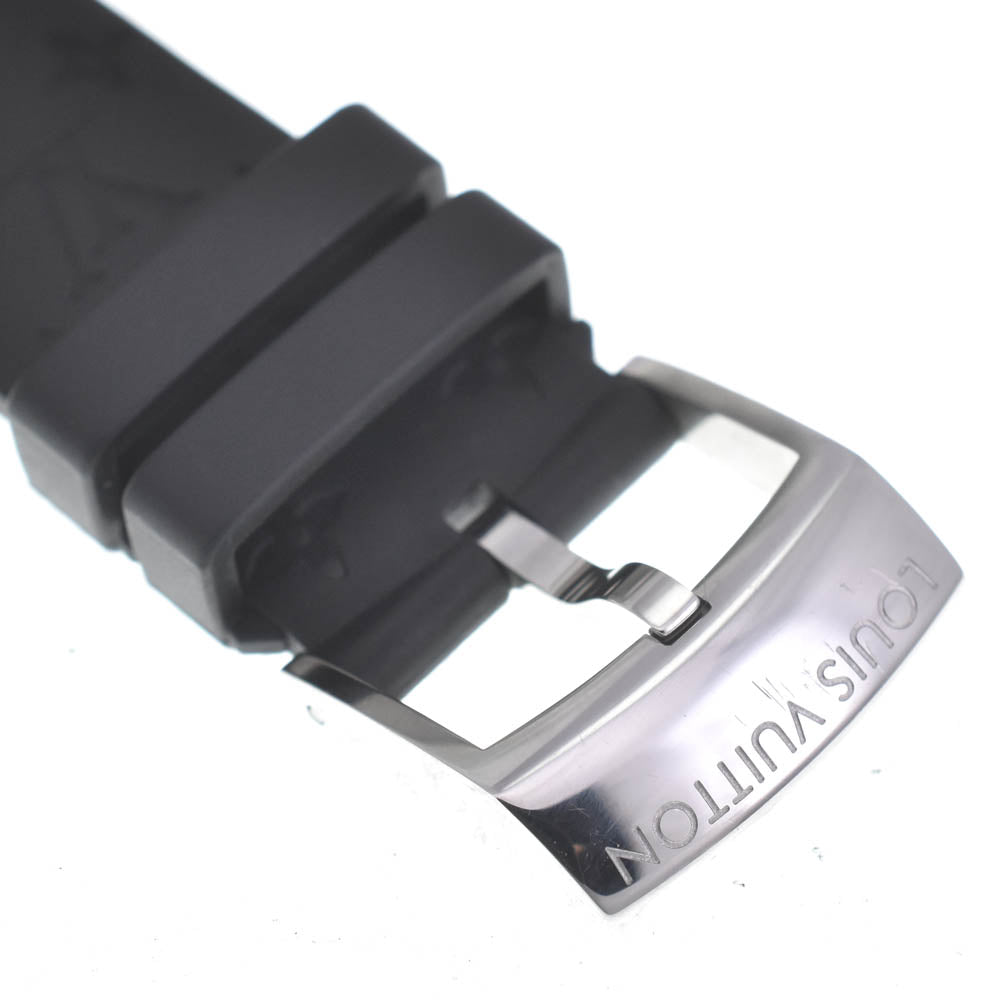 with paper LOUIS VUITTON Tambour All Black GM QA049 12P diamond date black Dial Quartz Men's
 Watch O#140902