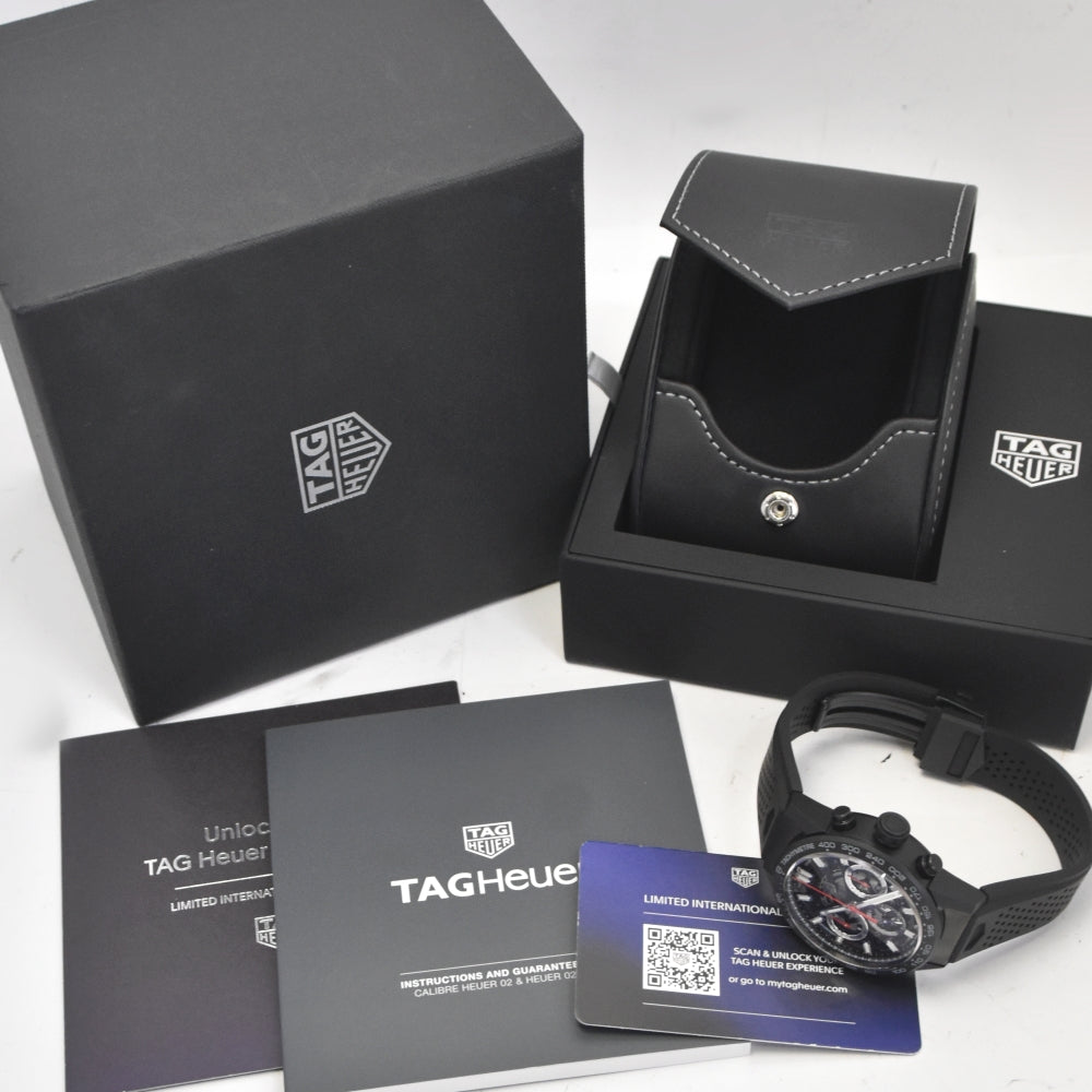 with paper TAG HEUER Carrera Caliber Heuer 02 CBG2090.FT6145 Chronograph black Dial Automatic Men's
 Watch O#140917
