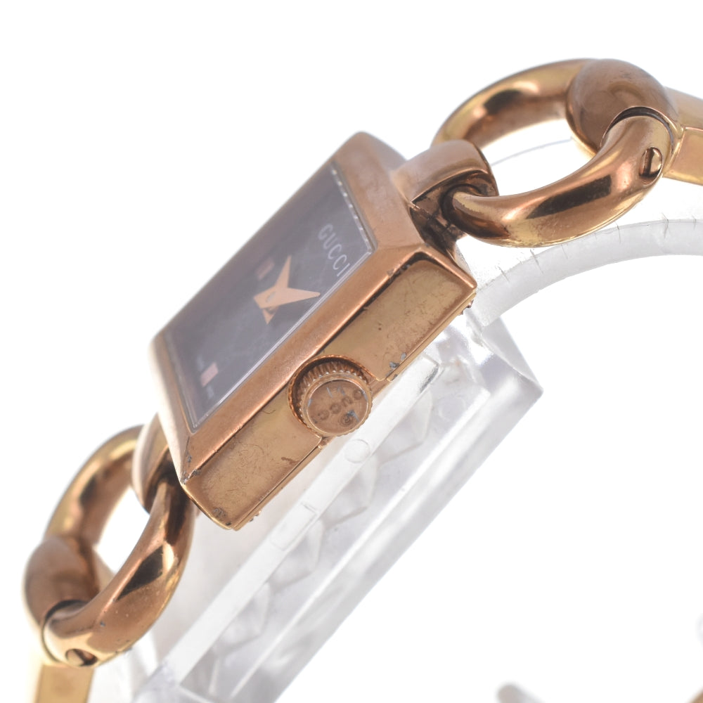 GUCCI 120 Tornavoni Gold Plated black Dial Quartz Ladies
 Watch P#140949