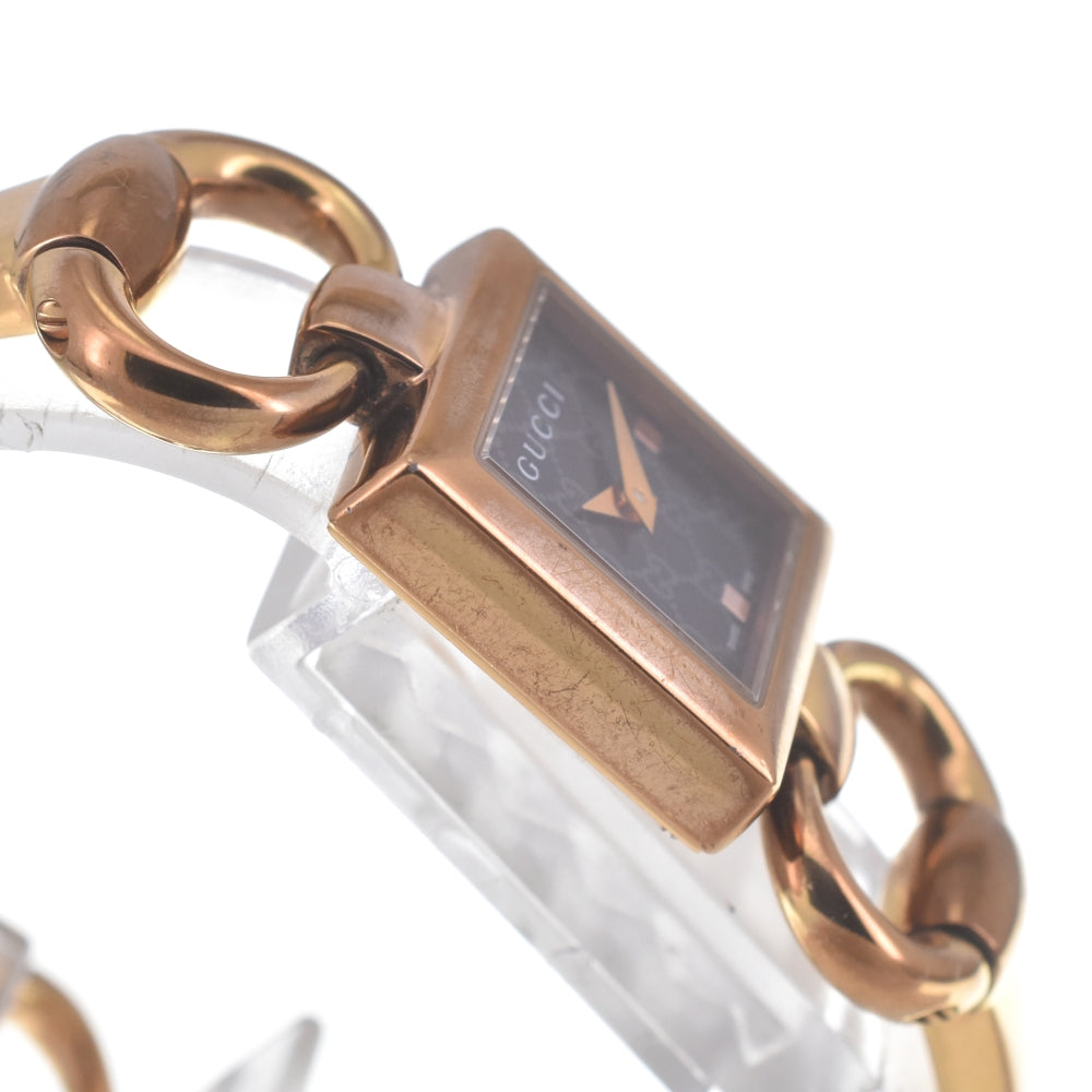 GUCCI 120 Tornavoni Gold Plated black Dial Quartz Ladies
 Watch P#140949