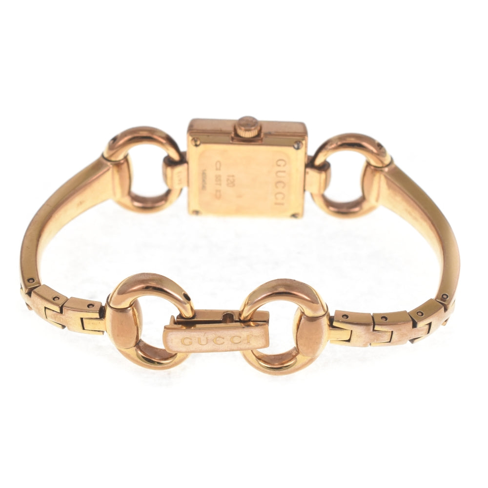 GUCCI 120 Tornavoni Gold Plated black Dial Quartz Ladies
 Watch P#140949