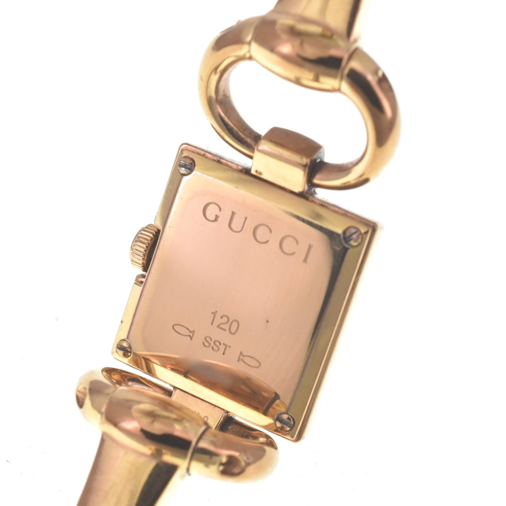 GUCCI 120 Tornavoni Gold Plated black Dial Quartz Ladies
 Watch P#140949