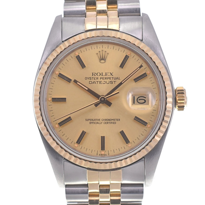ROLEX Oyster Perpetual DATEJUST Ｒef.16013 Stainless Steel/YG Cal.3035 gold Dial Automatic Men's
 Watch Q#141015