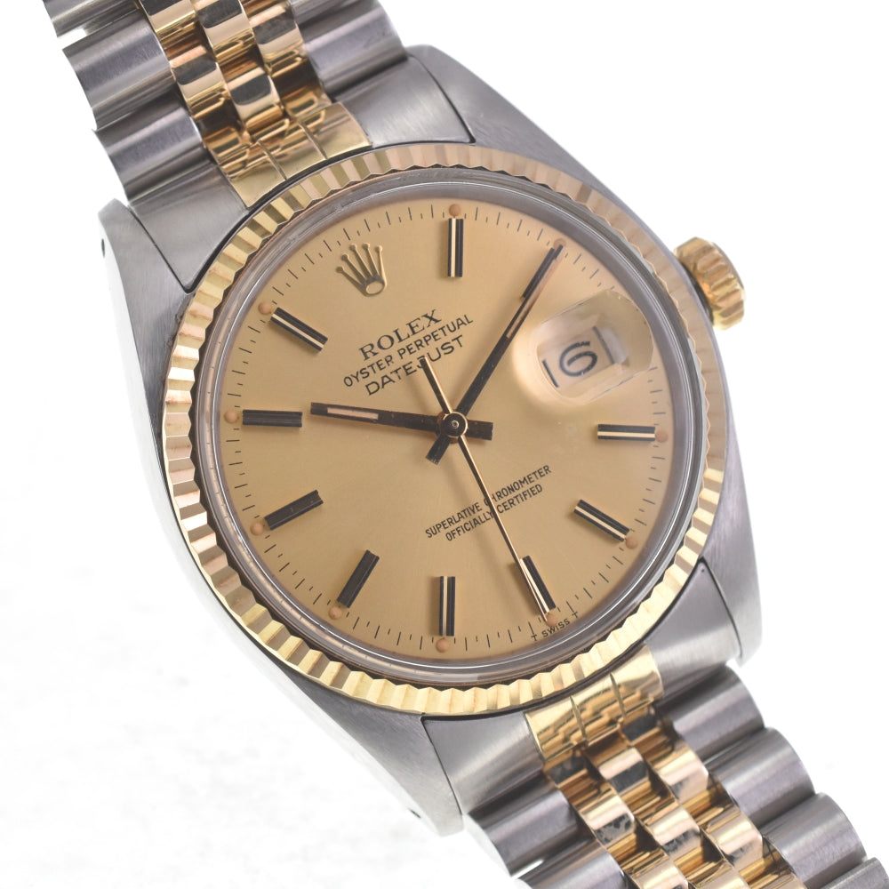 ROLEX Oyster Perpetual DATEJUST Ｒef.16013 Stainless Steel/YG Cal.3035 gold Dial Automatic Men's
 Watch Q#141015