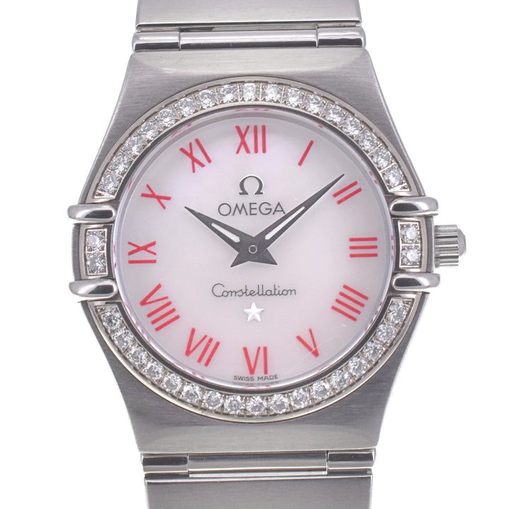 with paper OMEGA Constellation 1476.63 Diamond Bezel White shell Dial Quartz Ladies
 Watch Q#141021