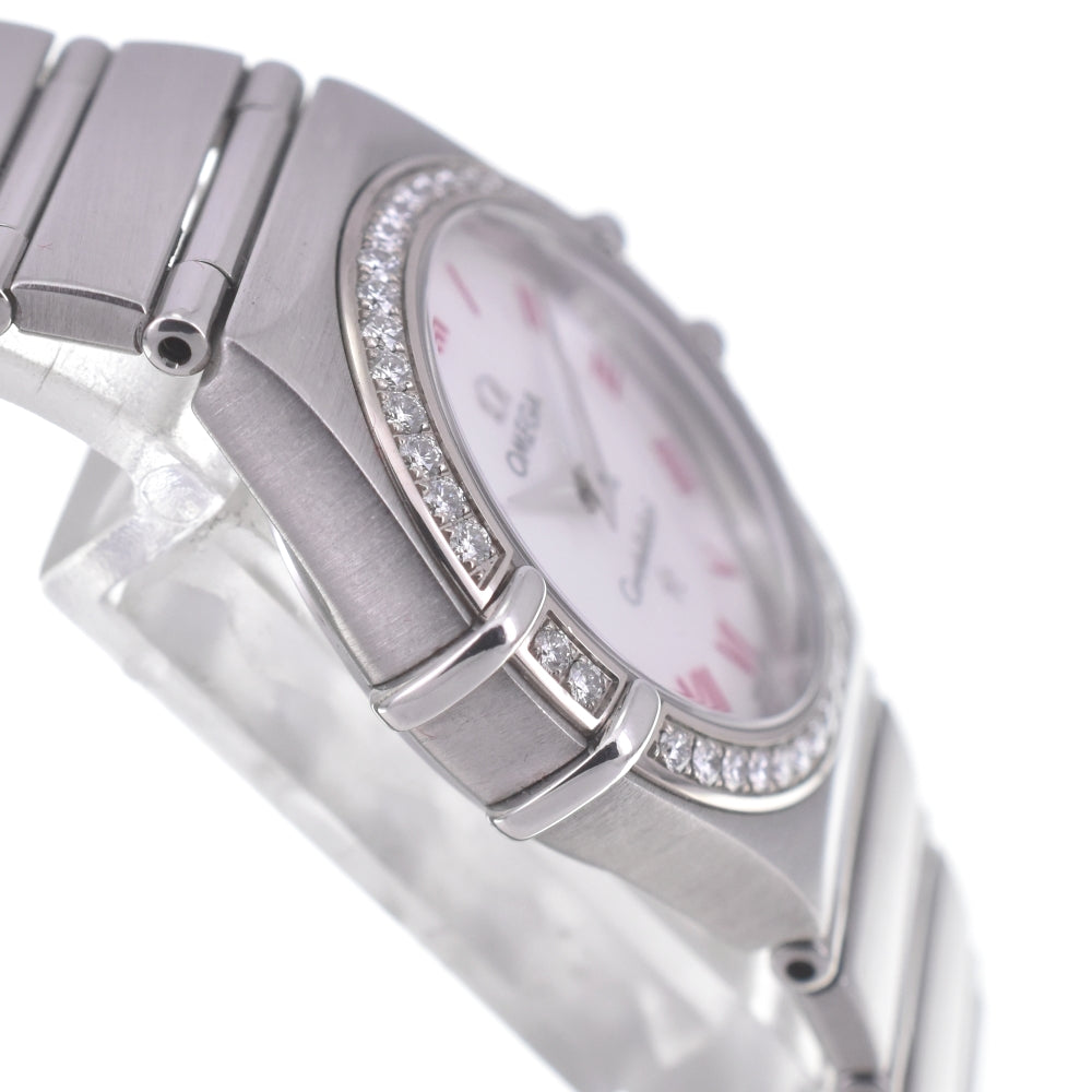 with paper OMEGA Constellation 1476.63 Diamond Bezel White shell Dial Quartz Ladies
 Watch Q#141021