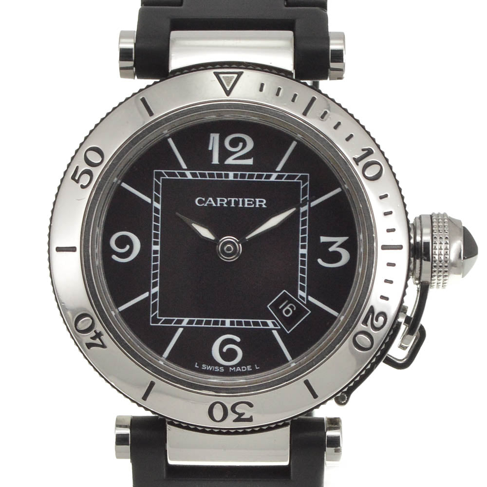 CARTIER Pasha Seatimer SM W3140003 black Dial Quartz Ladies
 Watch Q#141027