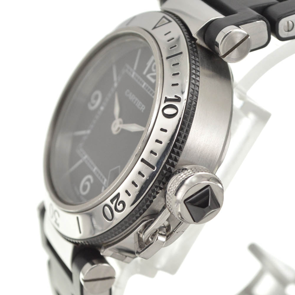 CARTIER Pasha Seatimer SM W3140003 black Dial Quartz Ladies
 Watch Q#141027