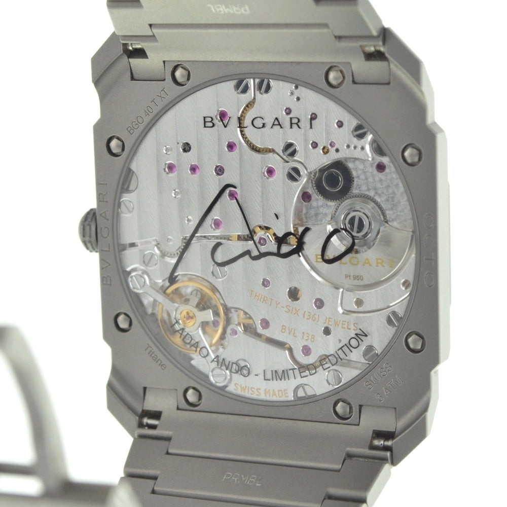 with paper BVLGARI Octo Finissimo SAP103245/BGO40TXT Tadao Ando x Bvlgari Limited to 200 pieces worldwide gray Dial Automatic Men's
 Watch P#141047