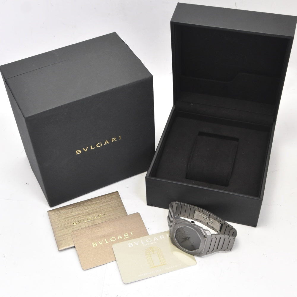 with paper BVLGARI Octo Finissimo SAP103245/BGO40TXT Tadao Ando x Bvlgari Limited to 200 pieces worldwide gray Dial Automatic Men's
 Watch P#141047