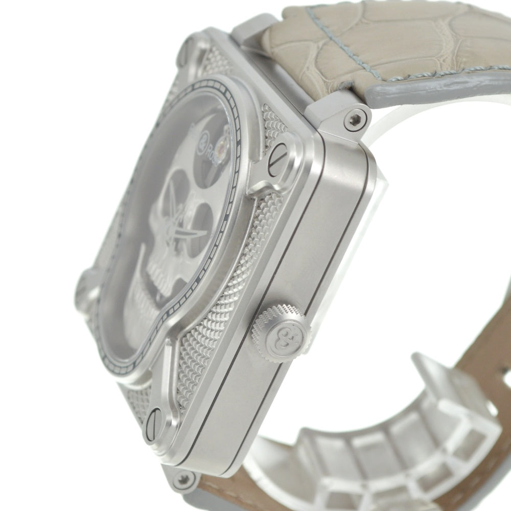 with paper Bell＆Ross Laughing Skull BR01-SKULL-SK-ST 500 worldwide limited Silver Dial Hand Winding Men's
 Watch P#141049