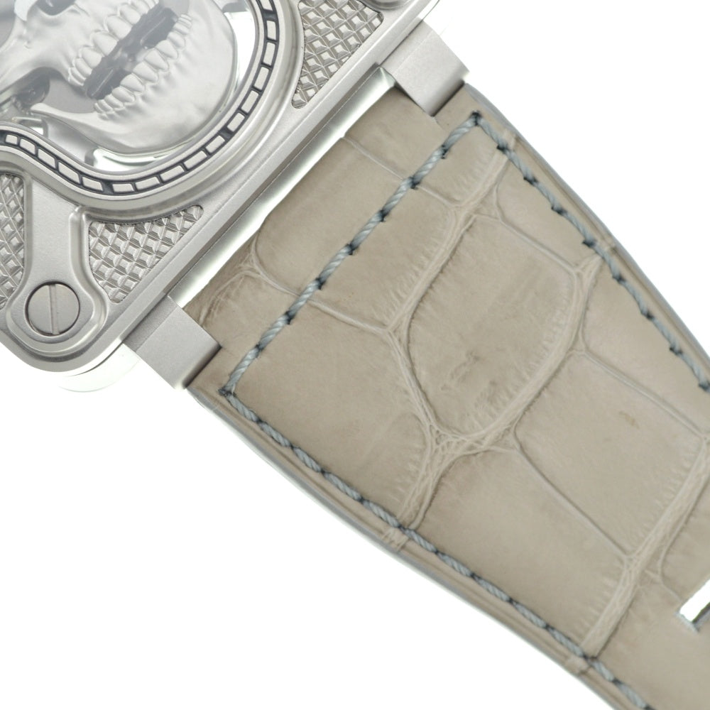 with paper Bell＆Ross Laughing Skull BR01-SKULL-SK-ST 500 worldwide limited Silver Dial Hand Winding Men's
 Watch P#141049