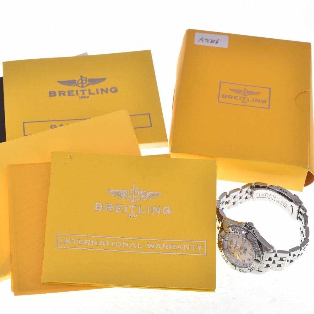 with paper BREITLING Galactic A71356 8P diamond date White shell Dial Quartz Ladies
 Watch Q#141067