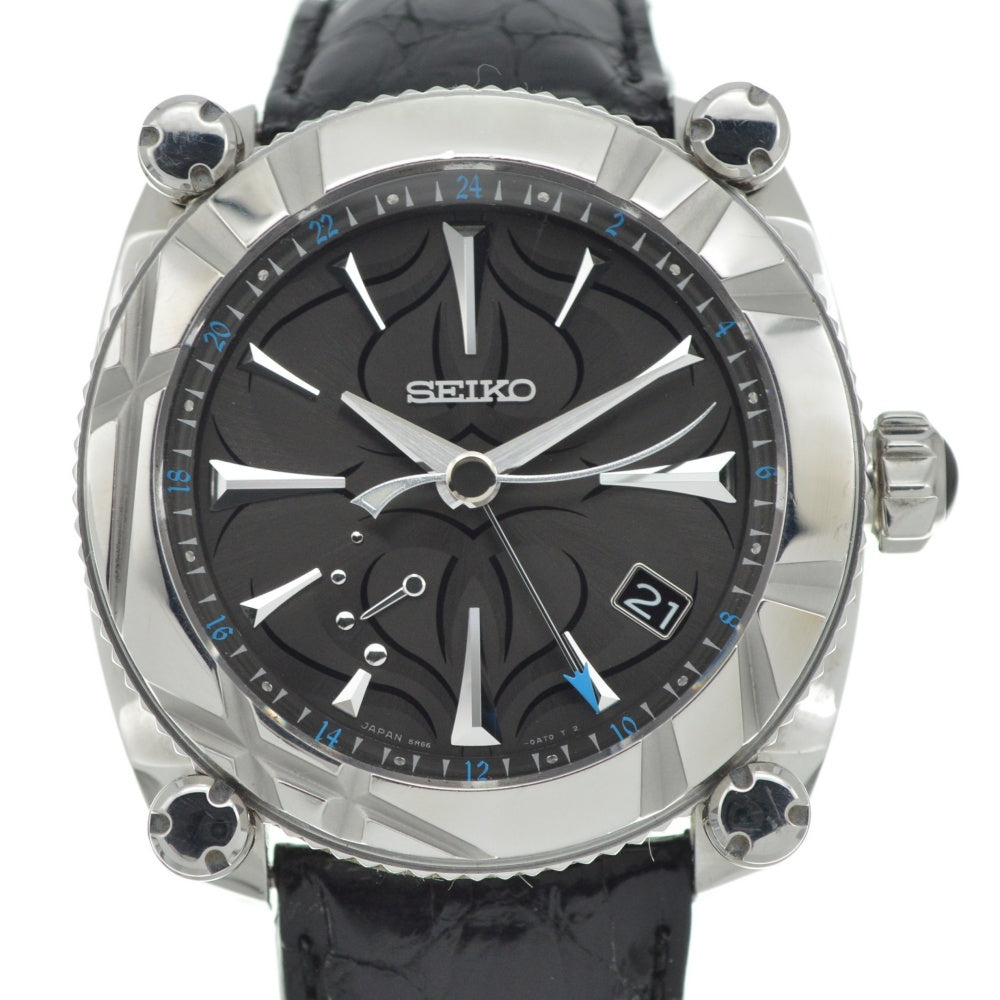 with paper SEIKO Galante SBLA047 (5R66-0AC1) Power reserve date black Dial Spring drive Men's
 Watch O#141064