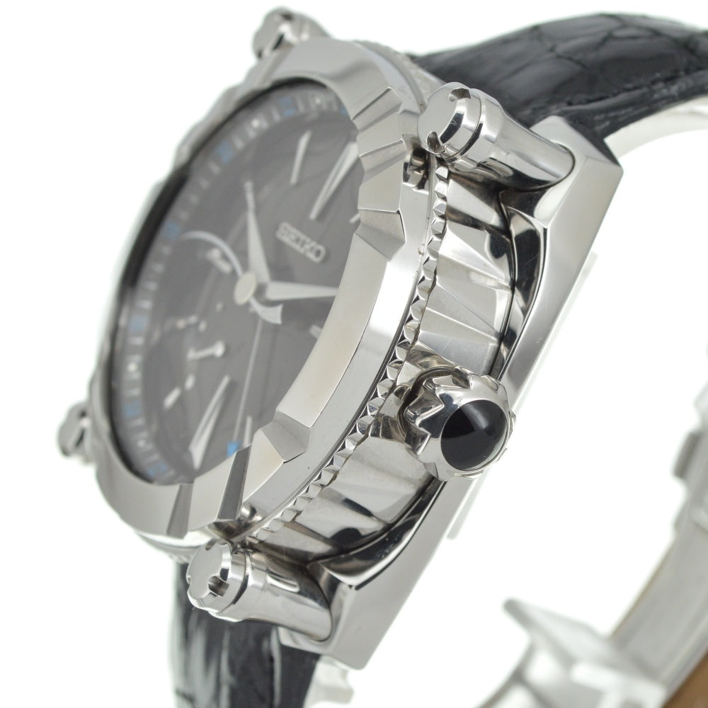 with paper SEIKO Galante SBLA047 (5R66-0AC1) Power reserve date black Dial Spring drive Men's
 Watch O#141064