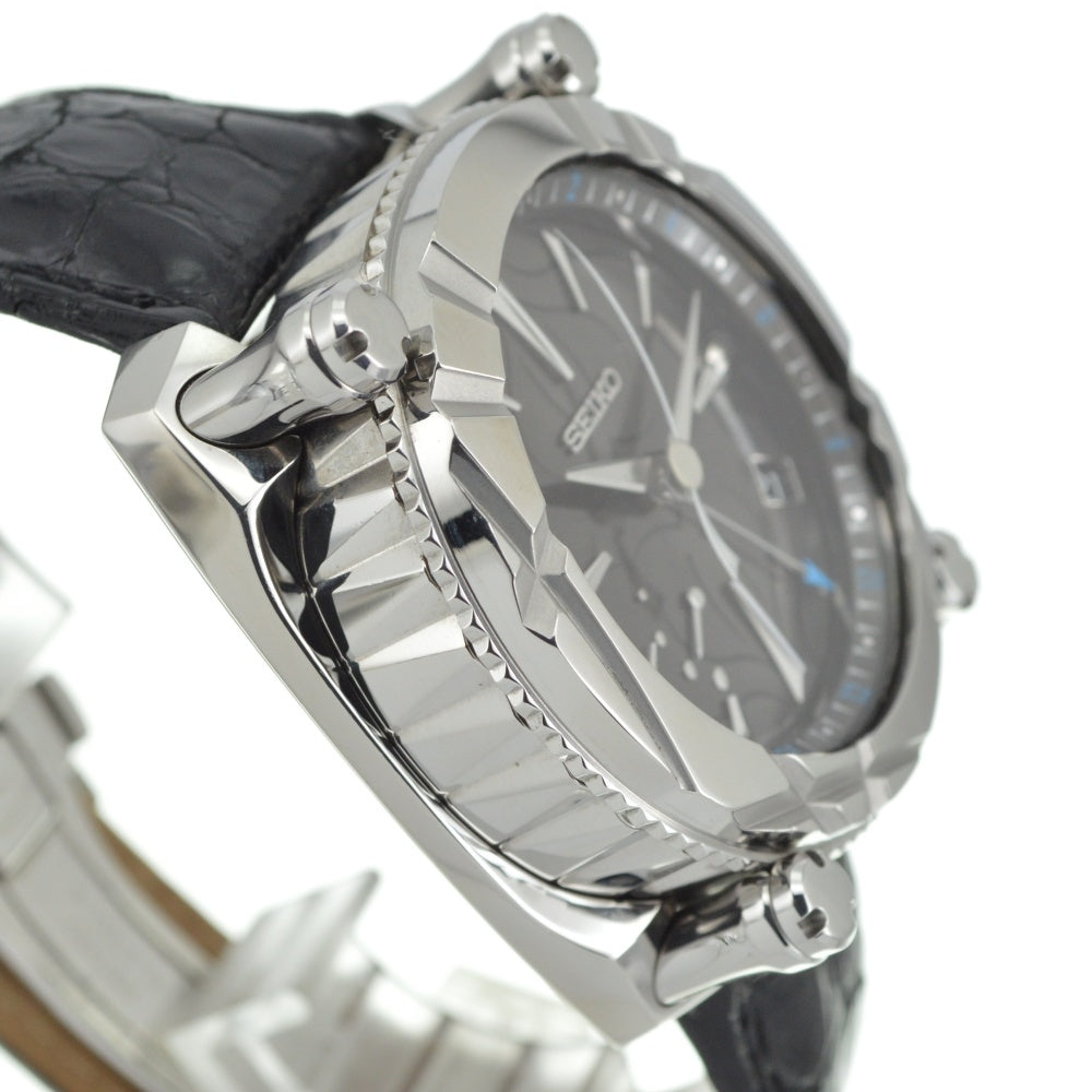 with paper SEIKO Galante SBLA047 (5R66-0AC1) Power reserve date black Dial Spring drive Men's
 Watch O#141064