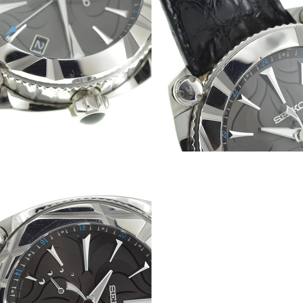 with paper SEIKO Galante SBLA047 (5R66-0AC1) Power reserve date black Dial Spring drive Men's
 Watch O#141064