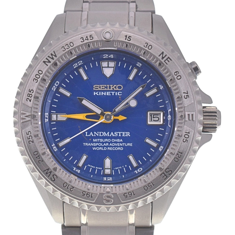 SEIKO Landmaster Transporter Adventure Mitsuro Ohba model SBCW009 Kinetic blue Dial Auto quartz Men's
 Watch Q#141065