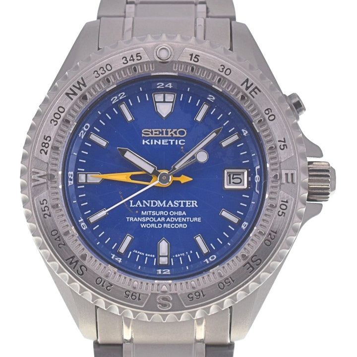 SEIKO Landmaster Transporter Adventure Mitsuro Ohba model SBCW009 Kinetic blue Dial Auto quartz Men's
 Watch Q#141065