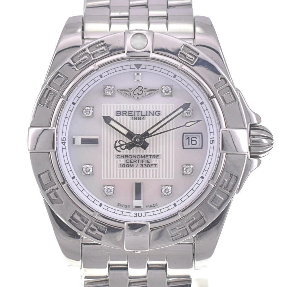 with paper BREITLING Galactic A71356 8P diamond date White shell Dial Quartz Ladies
 Watch Q#141067