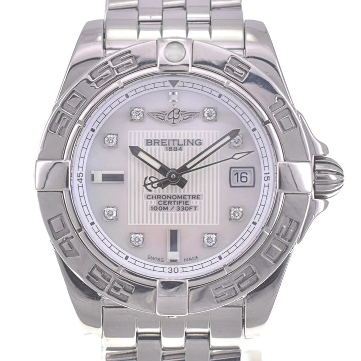 with paper BREITLING Galactic A71356 8P diamond date White shell Dial Quartz Ladies
 Watch Q#141067