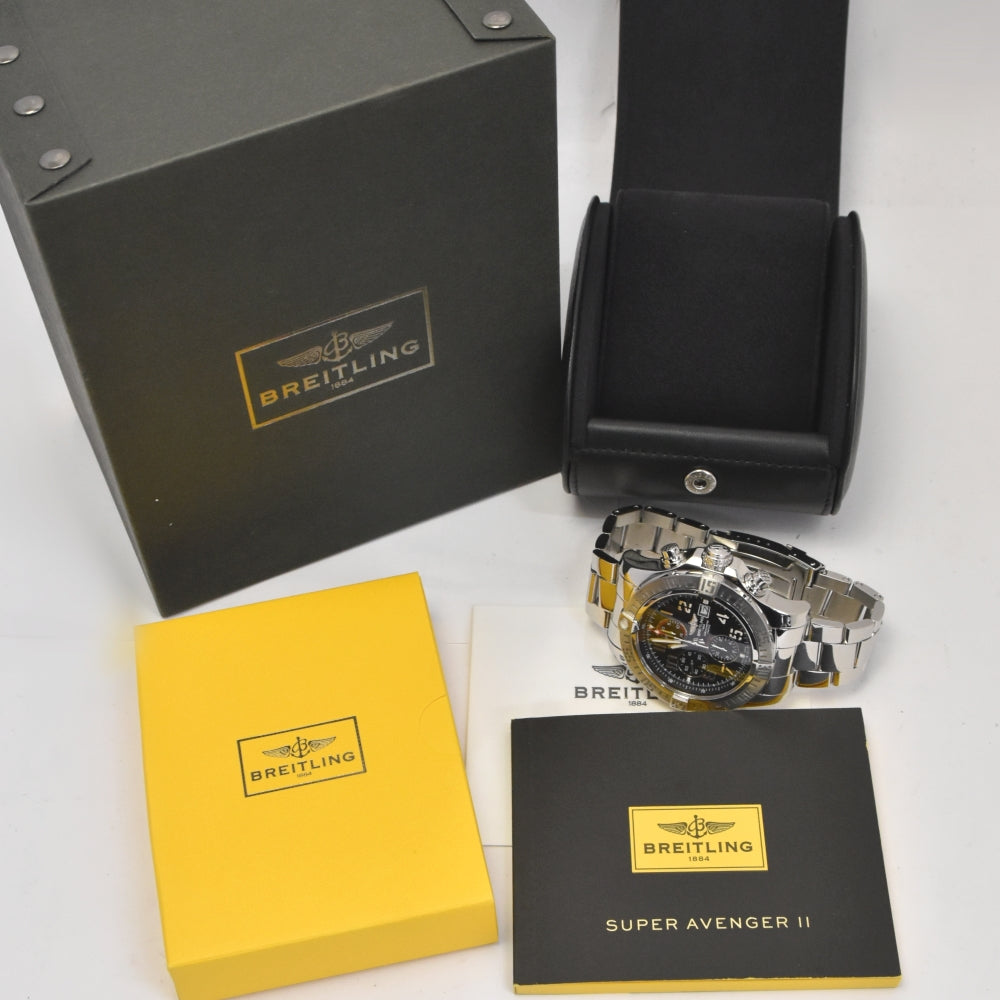 BREITLING Super Avenger II A13371 Chronograph black Dial Automatic Men's
 Watch Q#141080