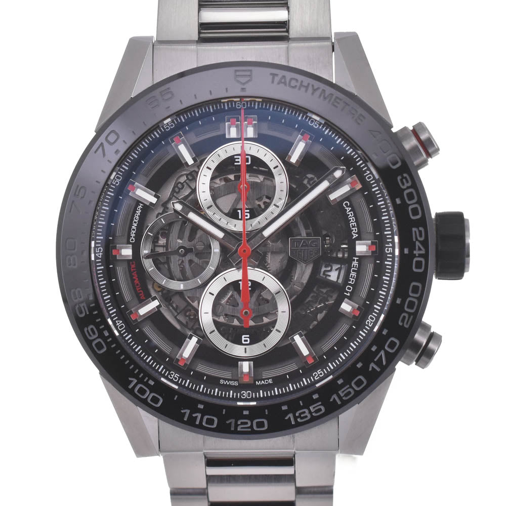 with paper TAG HEUER Carrera CAR2A1W-0 Ceramic Bezel Chronograph Date Black / skeleton Dial Automatic Men's
 Watch P#141086