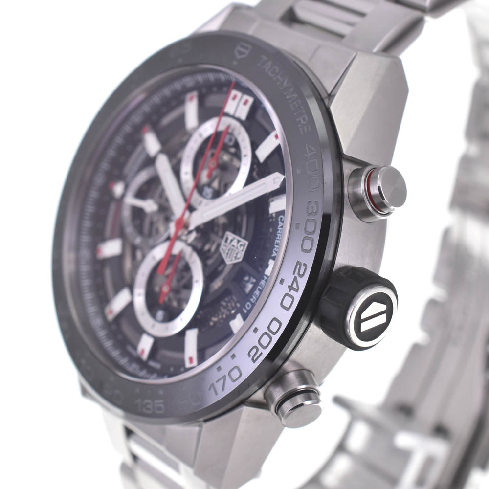 with paper TAG HEUER Carrera CAR2A1W-0 Ceramic Bezel Chronograph Date Black / skeleton Dial Automatic Men's
 Watch P#141086
