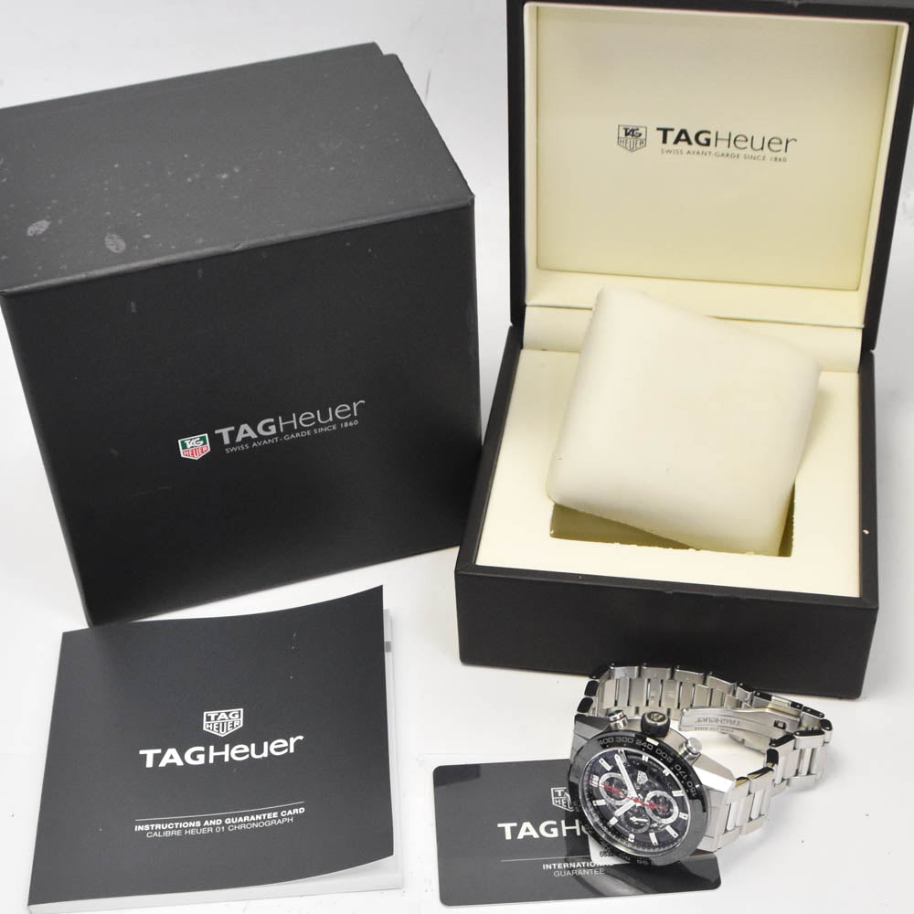 with paper TAG HEUER Carrera CAR2A1W-0 Ceramic Bezel Chronograph Date Black / skeleton Dial Automatic Men's
 Watch P#141086