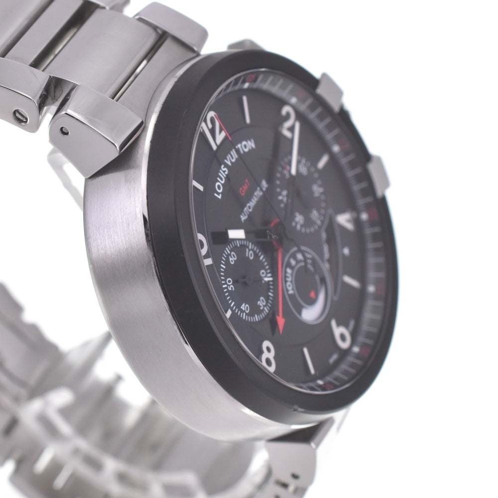 with paper LOUIS VUITTON Tambour Chronograph GMT Q1052 black Dial Automatic Men's
 Watch Q#141097