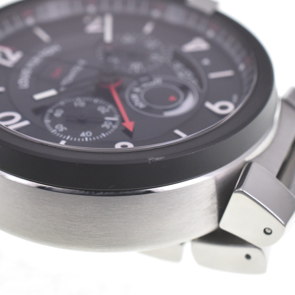 with paper LOUIS VUITTON Tambour Chronograph GMT Q1052 black Dial Automatic Men's
 Watch Q#141097