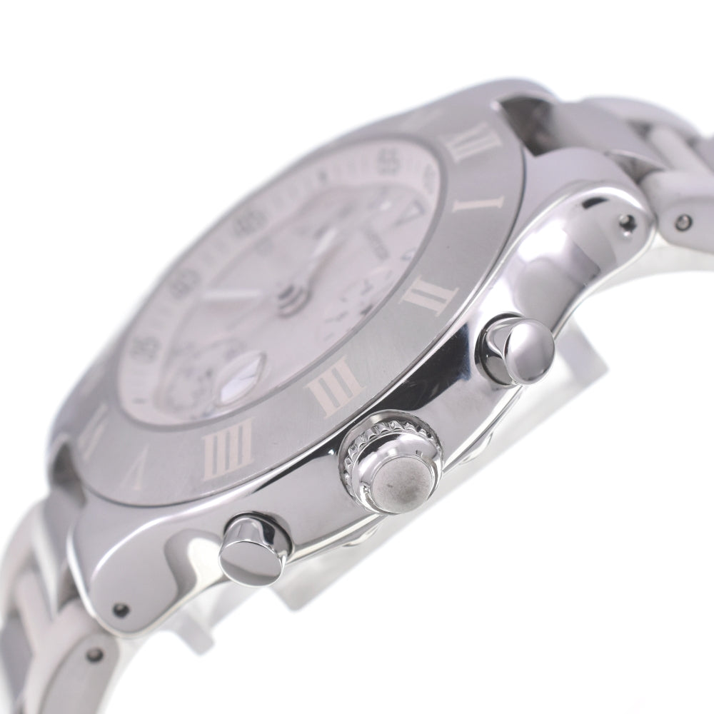 CARTIER Must21 CHRONOSCAPH W10184U2 Date white Dial Quartz Men's
 Watch Q#141102