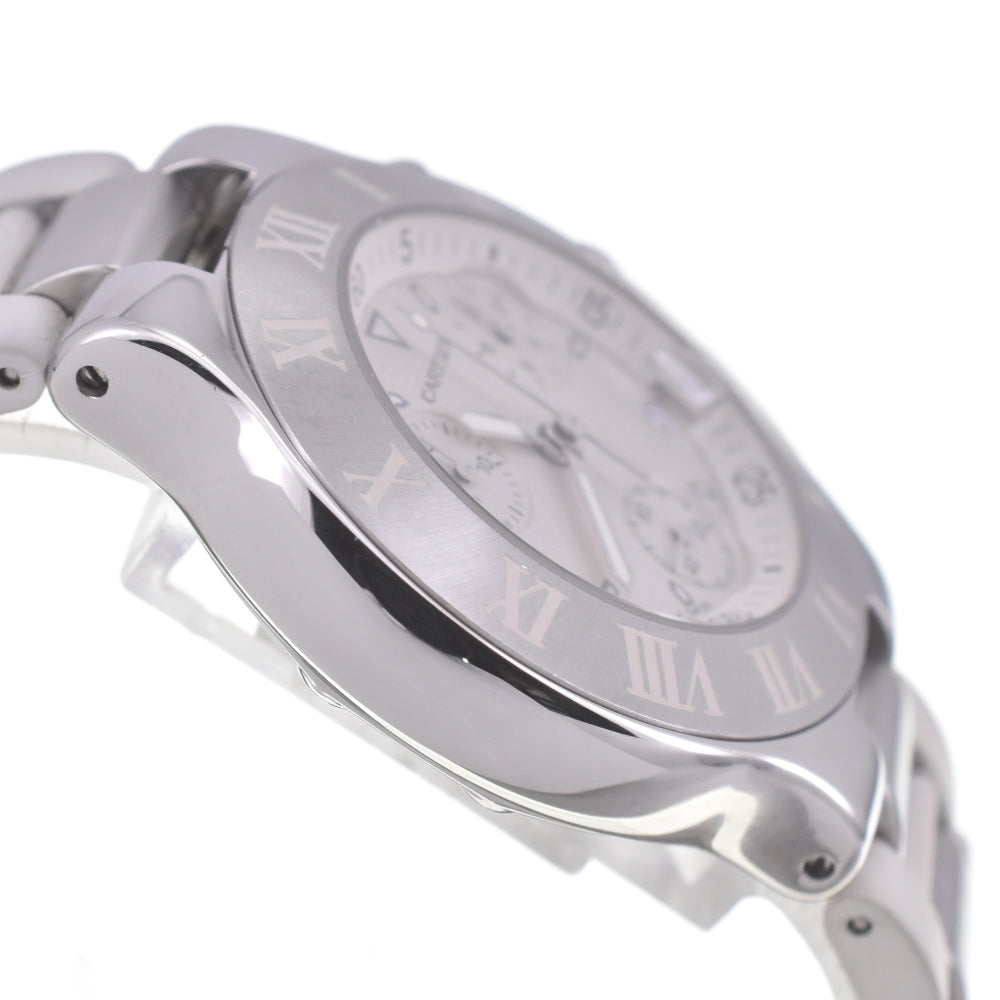 CARTIER Must21 CHRONOSCAPH W10184U2 Date white Dial Quartz Men's
 Watch Q#141102