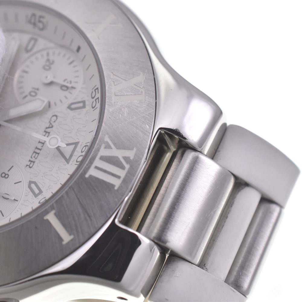 CARTIER Must21 CHRONOSCAPH W10184U2 Date white Dial Quartz Men's
 Watch Q#141102
