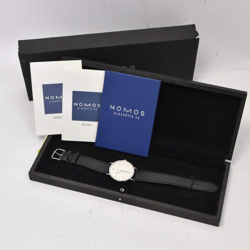 with paper NOMOS Tangente Glashütte 1.4" TN1731W2WE Small second Silver Dial Hand Winding Men's
 Watch P#141118