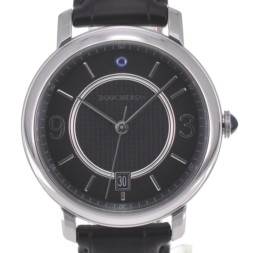 with paper Boucheron Epure WA021202 Date black Dial Automatic Men's
 Watch P#141122