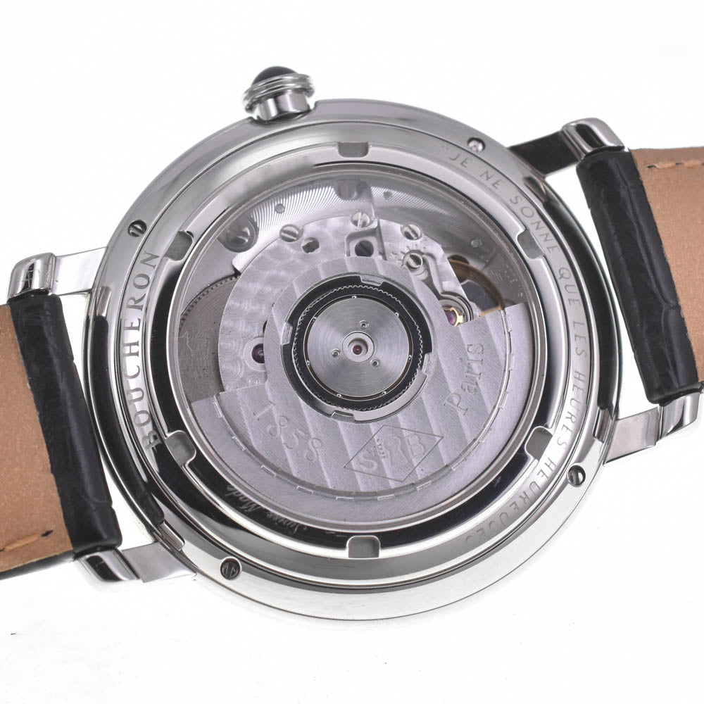 with paper Boucheron Epure WA021202 Date black Dial Automatic Men's
 Watch P#141122