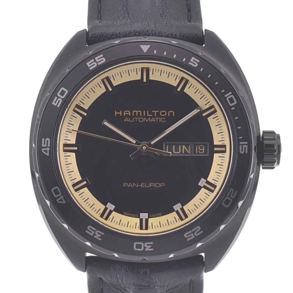 with paper HAMILTON American Classic Pan Euro PVD H354250 Black / gold Dial Automatic Men's
 Watch P#141123