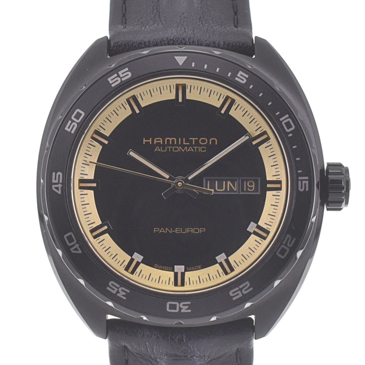 with paper HAMILTON American Classic Pan Euro PVD H354250 Black / gold Dial Automatic Men's
 Watch P#141123