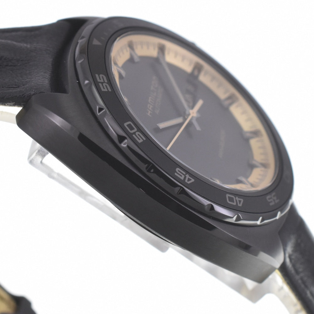 with paper HAMILTON American Classic Pan Euro PVD H354250 Black / gold Dial Automatic Men's
 Watch P#141123