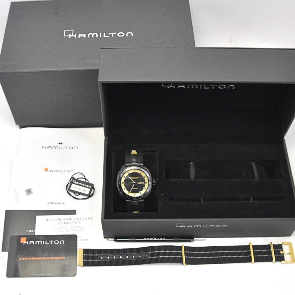 with paper HAMILTON American Classic Pan Euro PVD H354250 Black / gold Dial Automatic Men's
 Watch P#141123