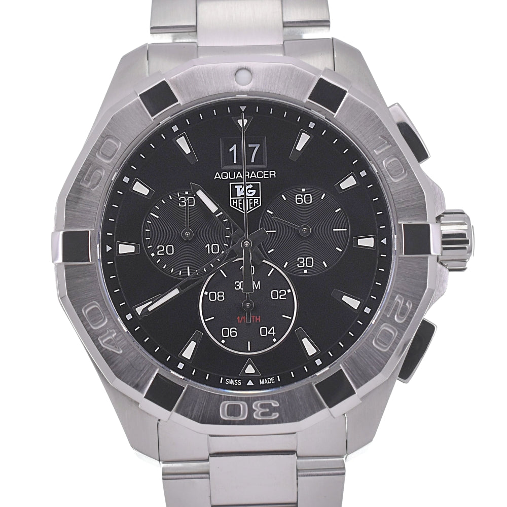 TAG HEUER Aqua racer CAY1110-0 Chronograph Date black Dial Quartz Men's
 Watch Q#141129