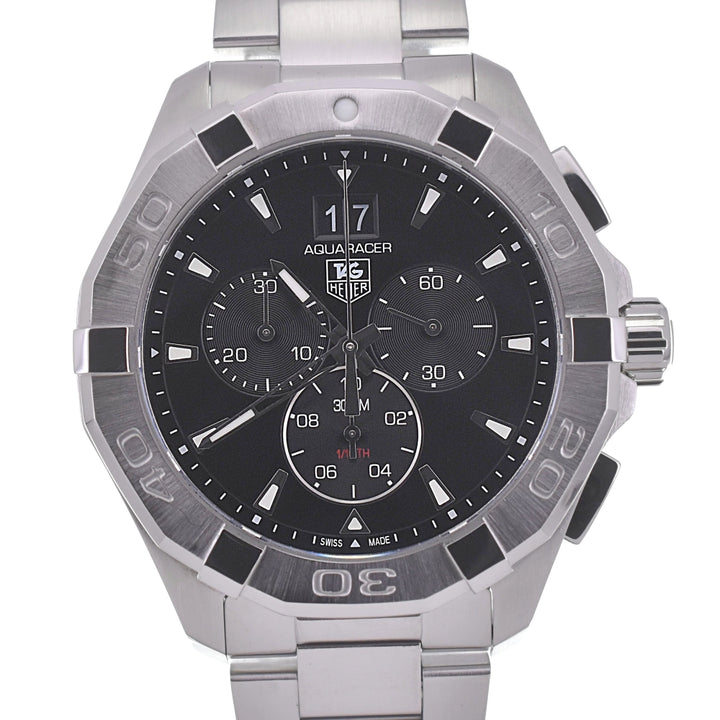 TAG HEUER Aqua racer CAY1110-0 Chronograph Date black Dial Quartz Men's
 Watch Q#141129