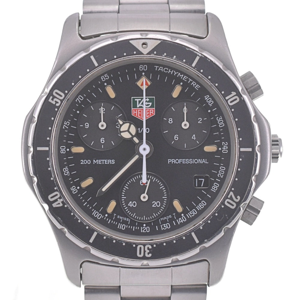 TAG HEUER 2000 Series Professional 570.206 Chronograph Date black Dial Quartz Men's
 Watch Q#141132