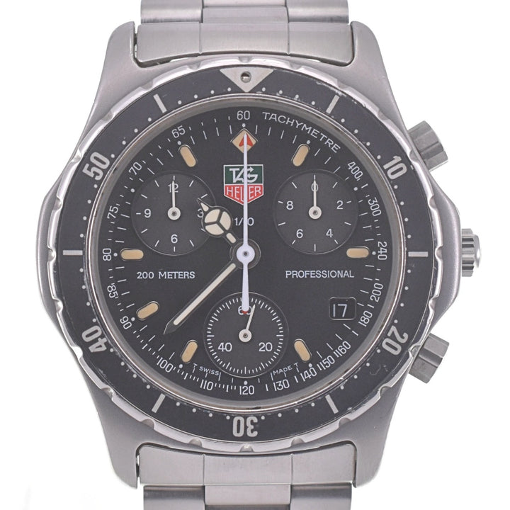 TAG HEUER 2000 Series Professional 570.206 Chronograph Date black Dial Quartz Men's
 Watch Q#141132