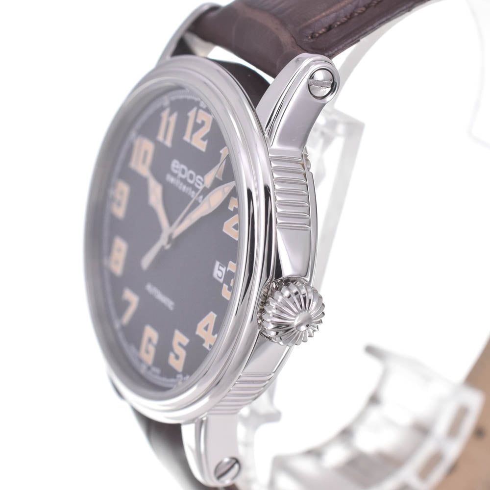 with paper EPOS Emotion 3390AGY Date Stainless Steel Leather gray Dial Automatic Men's
 Watch P#141143