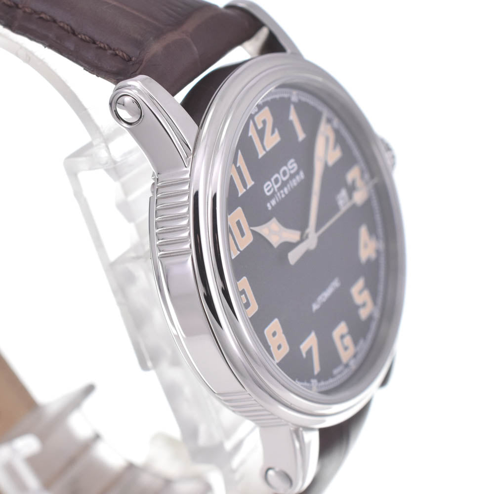 with paper EPOS Emotion 3390AGY Date Stainless Steel Leather gray Dial Automatic Men's
 Watch P#141143