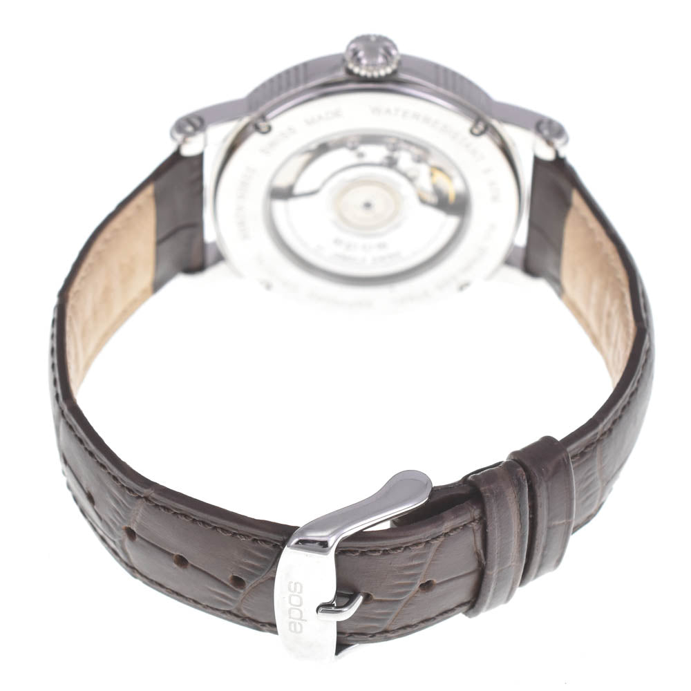 with paper EPOS Emotion 3390AGY Date Stainless Steel Leather gray Dial Automatic Men's
 Watch P#141143